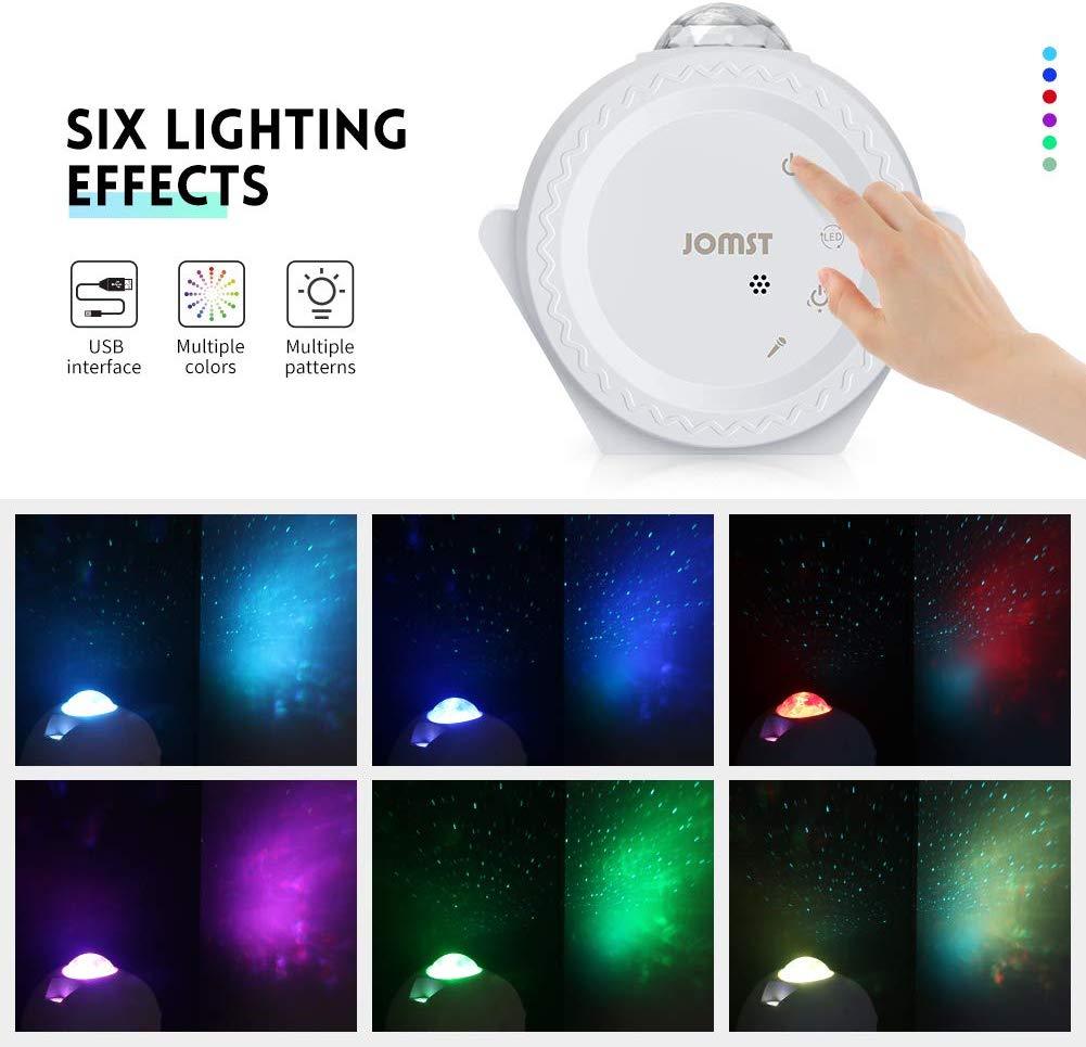 Kingtoys Star Projector,3 in 1 LED Moon and Star Lights,with Voice Control, 6 Lighting Effects,360-Degree Rotating Sky Laser Projector, Best for Children and Adults Bedroom and Party Decorations (White)