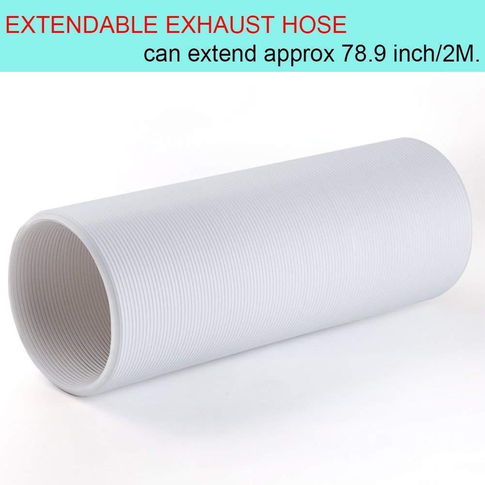 Portable Air Conditioner Exhaust Hose (78" Long) 5 Inch Diameter, Counter-Clockwise Threads | AC Conditioning Unit Tubing | Flexible, Extendable Design | White