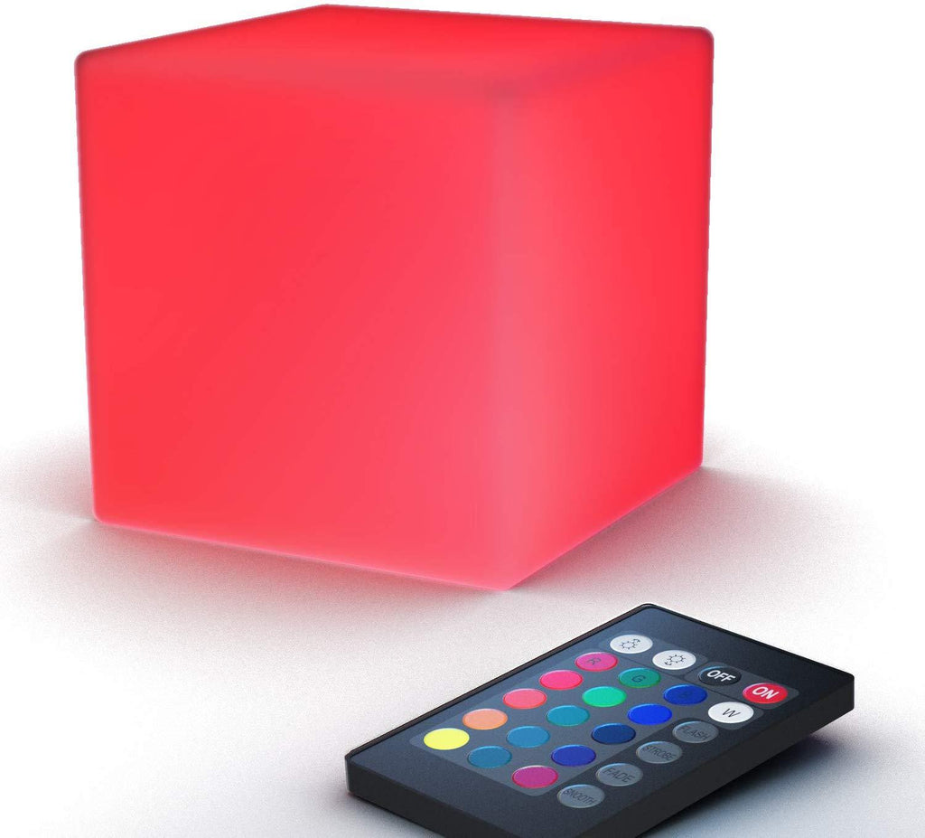 LED Light Cube LOFTEK : 4-inch RGB 16 Colors Cool Cube Lights with Remote Control, MCU Tesseract Mood Lamp, IP65 Waterproof and USB Charging Beside Desk Lamp,Perfect for Kids Nursery and Toys
