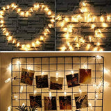 Photo Clip String Lights with Battery Operated Indoor Fairy String Lights for Hanging Photos Pictures Christmas Cards, Photo Clip Holders in Kids Bedroom Birthday Wedding Christmas Party(10Feet 20Led)