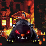 YUNLIGHTS 6X4Ft Halloween Inflatable for Halloween Big Black Cat with LED Lights Indoor and Outdoor Decorations