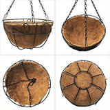 Amagabeli 4 Pack Metal Hanging Planter Basket with Coco Coir Liner 14 Inch Round Wire Plant Holder with Chain Porch Decor Flower Pots Hanger Garden Decoration Indoor Outdoor Watering Hanging Baskets