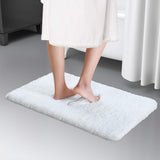 Lifewit Bath Mat White Bathroom Rug Soft Shag Water Absorbent with Non-Slip Rubber, 32