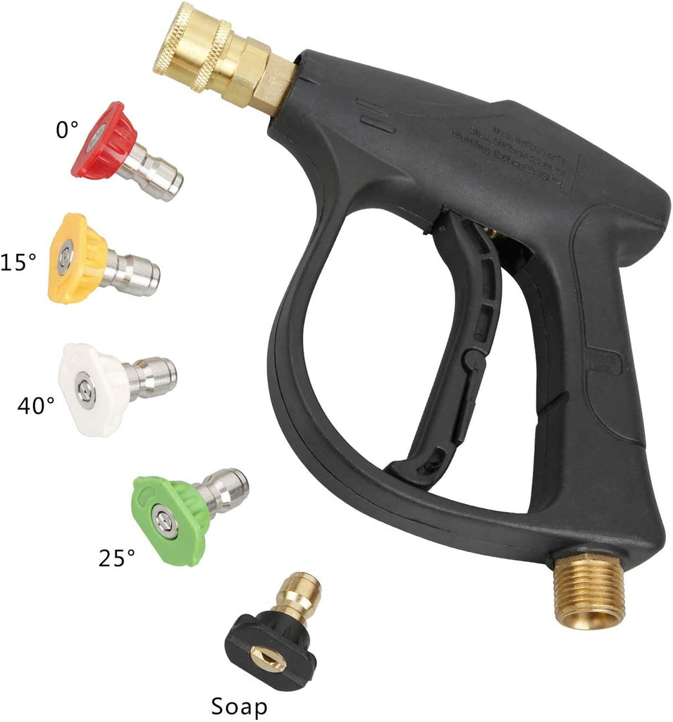 PP PROWESS PRO High Pressure Washer Gun,3000 PSI Max with 5 Color Quick Connect Nozzles M22 Hose Connector 3.0 TIP