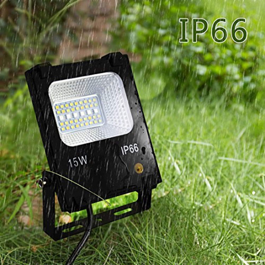 MELPO 15W LED Flood Light Outdoor, Color Changing RGB Floodlight with Remote, 120 RGB Colors, Warm White to Daylight Tunable, IP66 Waterproof, US 3-Plug