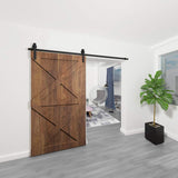 Homlux 6ft Heavy Duty Sturdy Sliding Barn Door Hardware Kit Single Door - Smoothly and Quietly - Simple and Easy to Install - Fit 1 3/8-1 3/4
