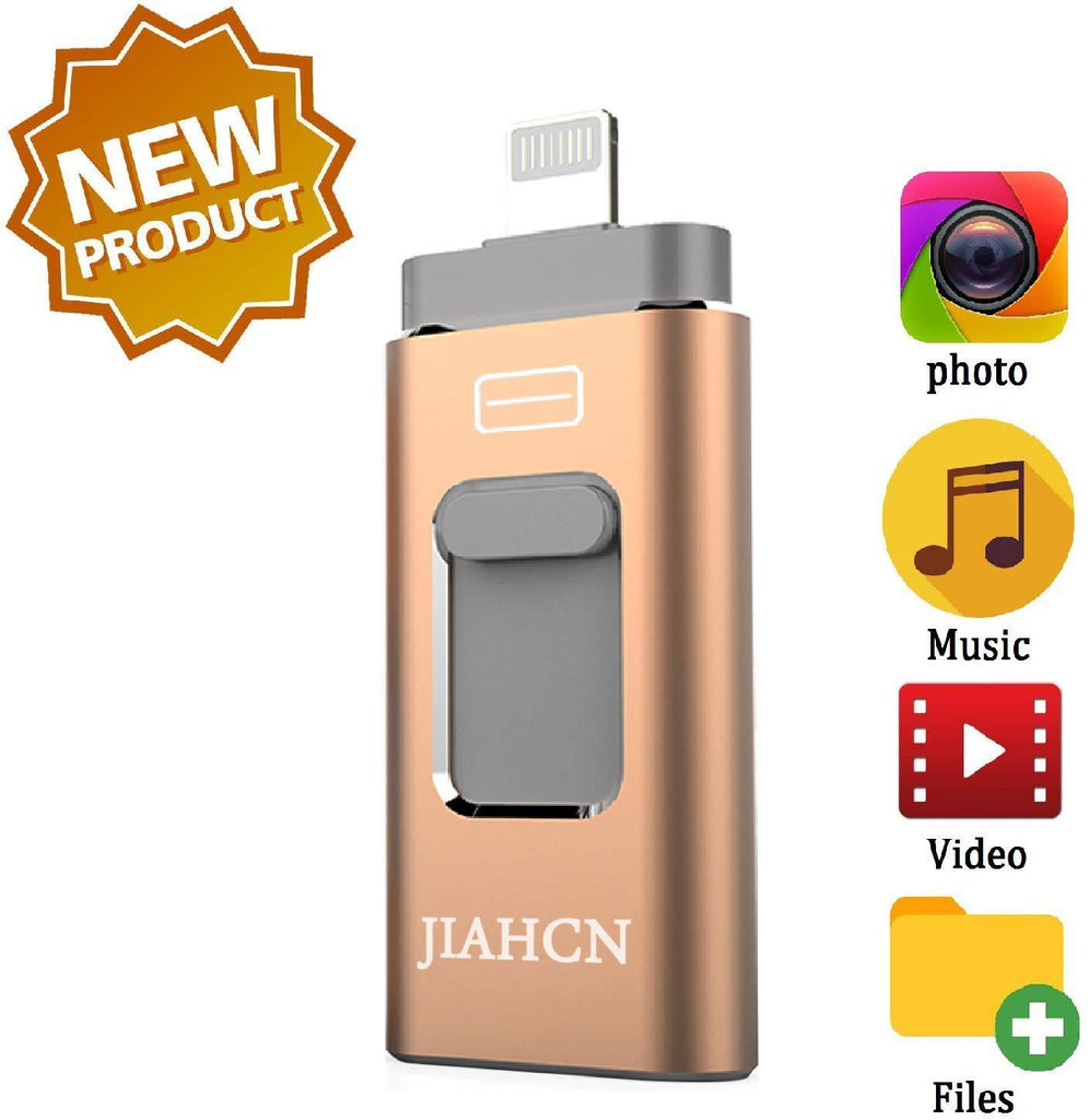 JIAHCN USB Flash Drive for iPhone 256GB iFlash USB Drive for iPhone The Photo Stick for iPhone iPad PC Android Password Touch ID Protected External Storage Drive for iPhone Memory Stick Storage 256GB