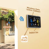 Cumbor Weather Stations with Wireless Indoor Outdoor Sensor, Black