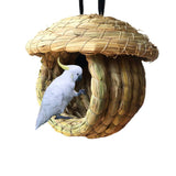 Hamiledyi Birdcage Straw Simulation Birdhouse 100% Natural Fiber - Cozy Resting Breeding Place for Birds - Provides Shelter from Cold Weather - Bird Hideaway from Predators - Ideal for Finch & Canary