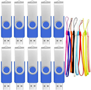 4GB Memory Stick USB 2.0 Flash Drive 10 Pack Bulk Thumb Drives 4 GB Portable Swivel Data Sticks Zip Drive Green PenDrive Jump Drive for Data Storage by FEBNISCTE