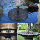 BHY Solar Fountain Pump, 10V 1.5W Solar Powered Bird Bath Water Fountain with 6 Different Nozzles, Water Fountain Pump for Pond, Pool, Garden, Fish