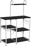KingSo Kitchen Baker's Rack Utility Storage Shelf 35.4" Microwave Stand Kitchen Shelf Organizer Work Table with 6-Tier Shelves & 1 Basket for Spice Rack and Shelves for Storage 52.1" Height, Black