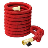 Heavy Duty 50ft Expanding Garden Water Hose - Triple Strength Outer Fabric - Flexible & Expandable - Won't Twist & Kink - Brass Fittings by Gardenite