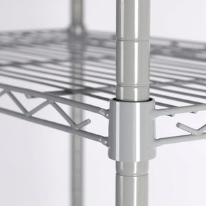 Rackaphile 5-Tier Classic Wire Storage Rack Organizer Kitchen Shelving Unit, Silver Grey