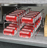 2 Pack - SimpleHouseware Stackable Front Loading Beverage Can Dispenser Rack, Bronze