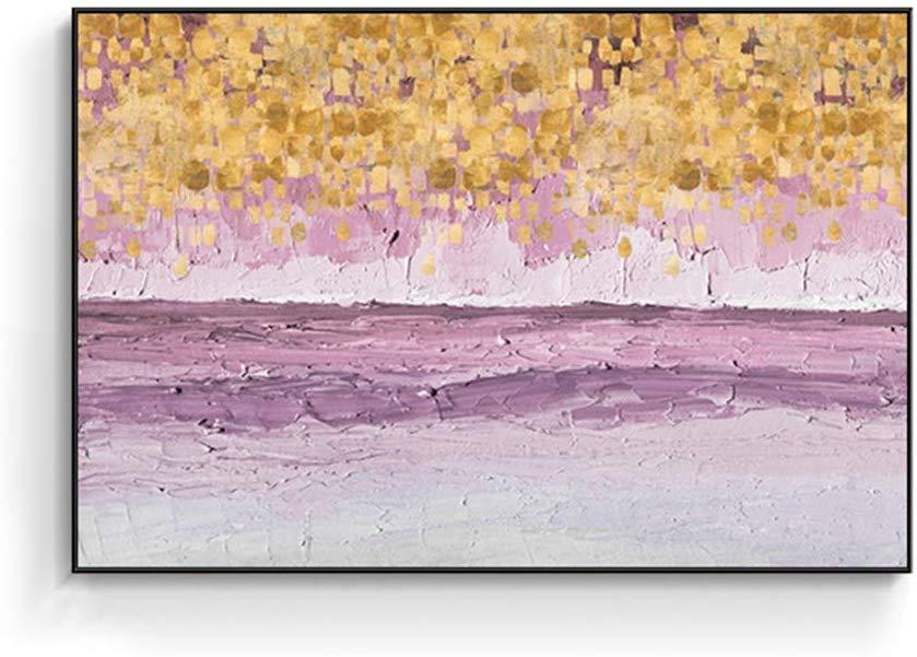 Oil Paintings Reproduction on Canvas Wall Art Ready to Hang for Bedroom Kitchen Home Decoration Landscape Modern Framed Pretty Abstract Landscape Artwork (A)