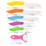 Ceramic Knife Set, 6 Piece Kitchen Knife Set with Sheath Covers and Peeler Set - kitchen Chef Chef's Paring Bread Set