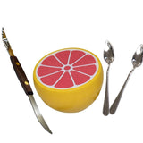 Squirtfree Serrated Twin-Blade Grapefruit Knife, Grapefruit spoons (2) stainless Steel, Serrated Edges and grapefruit saver