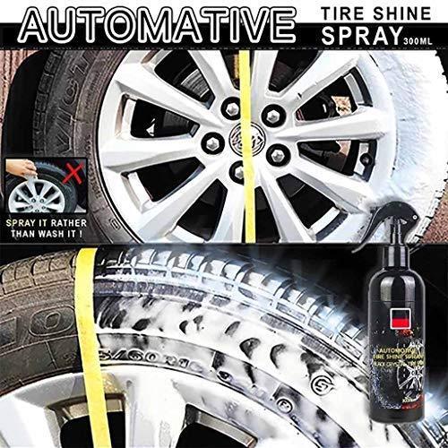 Automotive Tire Shine Spray,Lustrous, Long Lasting Shine, Best Tire Dressing Car Care Protectant Kit for Car Tires After Car Wash, Car Detailing Kit for Wheels and Tires (Black, 4 oz（120ml）)