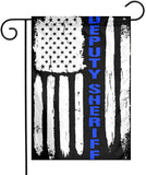 HOME DEPUTY Thin Blue Line Deputy Sheriff Garden Flag House Banner for Party Yard Home Outdoor Decor