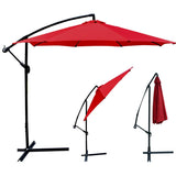 Patio Umbrella Offset 10' Hanging Umbrella Outdoor Market Umbrella D10 (Red)