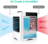 MOSAJIE Personal Space Air Conditioner, Personal Space Air Cooler - 4 in 1 Mini USB Air Conditioner Fan, Purifier, Sterilizer, Humidifier, Desktop Cooling Fan with 3 Speeds for Home Room Office