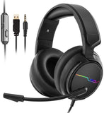 Jeecoo Stereo Gaming Headset for PS4, Xbox One S - Noise Cancelling Over Ear Headphones with Microphone - LED Light Soft Earmuffs Bass Surround Compatible