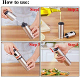 100ml Food Grade Stainless Steel Refillable Olive Oil sprayer for cooking, Salad Oil Dressing,BBQ, Grilling and Roasting, JSDOIN Cooking wine & Vinegar Sprayer
