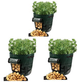 Potato Grow Bags 10 Gallon Garden Vegetables Planter Bags with Handles and Access Flap for Planting Potato Carrot Onion Taro Radish Peanut,3-Pack