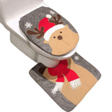 Snowman Santa Toilet Seat Cover and Rug Set Christmas Decorations Bathroom (Snowman)