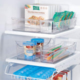 mDesign Kitchen, Pantry, Refrigerator, Freezer Storage Organizer Bins - Set of 4, Clear