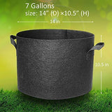 10-Pack 5 Gallon Grow Bags for Potato/Plant Container/Aeration Fabric Pots with Handles (Black)