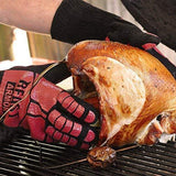 Grill Beast BBQ Grilling Cooking Gloves - Heat Resistant & Silicone Insulated Protection - Smoker Accessories
