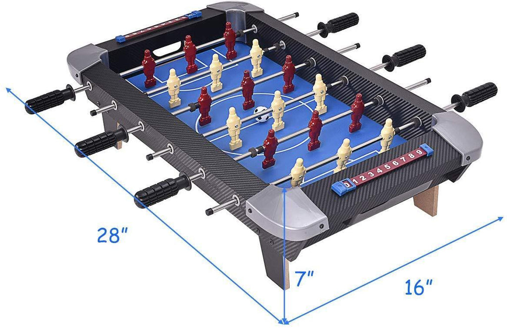 Giantex 28" Foosball Table Set Soccer Competition Tabletop for Game Room Leisure Sports 18 Players Durable Steel Rods Easy Assembly Foosball Tables with 2 Footballs