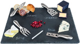 Home Perspective Large Slate Cheese Board and Stainless Steel Cutlery Set 12