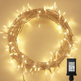 200 LED Indoor String Light with Remote and Timer on 69ft Clear String (8 Modes, Dimmable, Low Voltage Plug, Warm White)