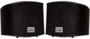 Acoustic Audio AA321B Mountable Indoor Speakers 400 Watts Black Bookshelf Pair