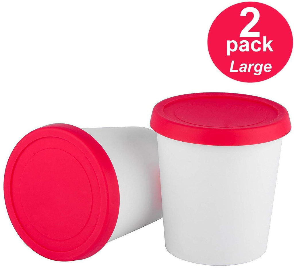 StarPack Premium Ice Cream Freezer Storage Containers - Set of 2 with Silicone Lids, for Ice Cream, Meal Prep, Soup and Food Storage
