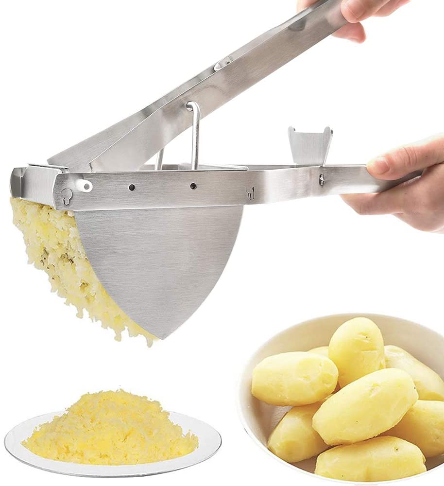 Potato Ricer, CUGLB Food-grade Ricer Potato Masher, Stainless Steel Potato Press Manual Masher for Creamy Mashed Potatoes and Juice