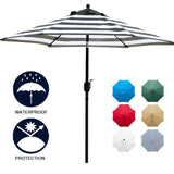 Sunnyglade 7.5' Patio Umbrella Outdoor Table Market Umbrella with Push Button Tilt/Crank, 6 Ribs (Tan)