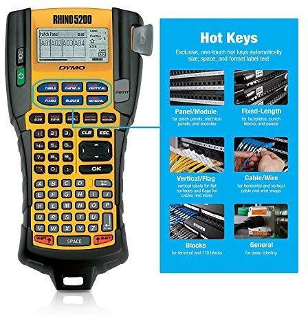 DYMO  Industrial Label Maker | RhinoPRO 5200 Label Maker, Time-Saving Hot Keys, Prints Fast, Durable Label Maker For Job Sites and Heavy-Duty Labeling Jobs