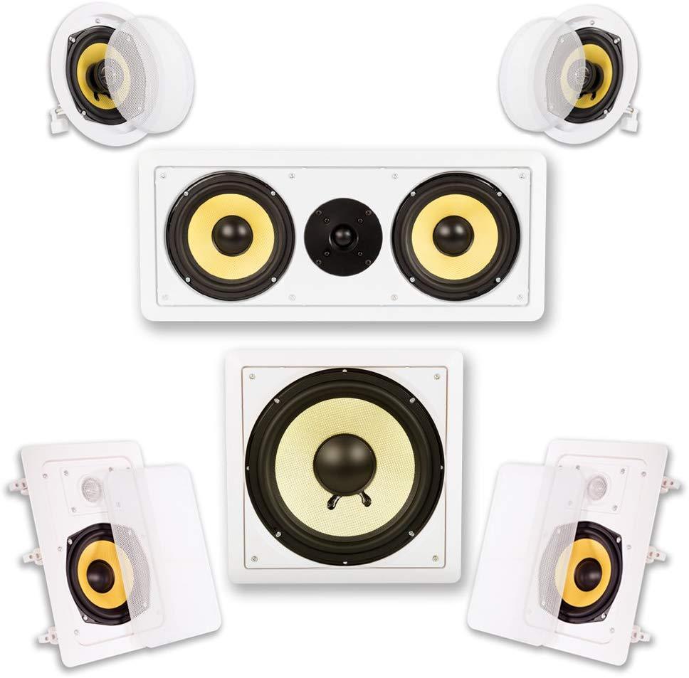Acoustic Audio HD516 in-Wall/Ceiling Home Theater Surround 5.1 Speaker System