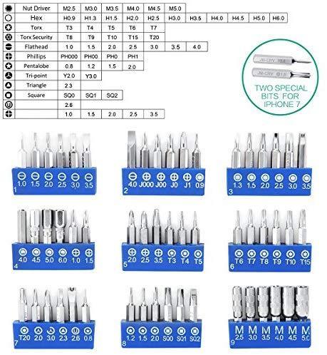 ORIA Precision Screwdriver Set, 86 in 1 Magnetic Repair Tool Kit, Screwdriver Kit with Portable Bag for Game Console, Tablet, PC, Macbook and Other Electronics, Blue