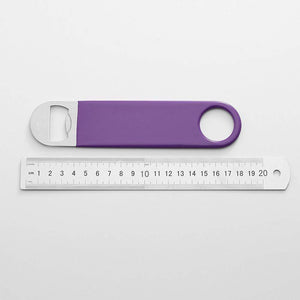 QLL 3 Pack 7" Speed Openers, Heavy Duty Stainless Steel Flat Beer Bottle Opener, Black Rubber Coated Bottle Opener Bartender