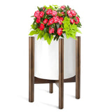 Plant Stand for Indoor & Outdoor, Fixget Detachable Wood Flower Pot Holder Planter Pot Stand Modern Home Decor Sturdy Plants Display Rack Pot Trivet Planter for House Garden Patio 10”x 14”