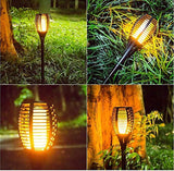 Solar Lights Outdoor Waterproof Dancing Flickering Flames Torches Lights 96 LED Landscape Decoration Lighting Dusk to Dawn Auto On/Off Solar Security Spotlight for Garden, Patio, Yard, Driveway-2 Pack
