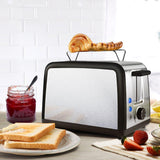 Toaster 2 Slice Warming Rack Brushed Stainless Steel for Breakfast Bread Toasters Defrost Reheat Cancel Button Removable Crumb Tray By CUSINAID