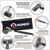 RONDO Grill Brush, 3 BBQ Brushes in 1, Wire Stainless Steel Barbecue Grill Cleaning Brush