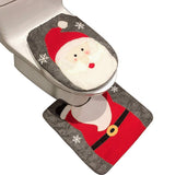 Snowman Santa Toilet Seat Cover and Rug Set Christmas Decorations Bathroom (Snowman)