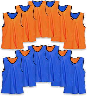 Unlimited Potential Nylon Mesh Scrimmage Team Practice Vests Pinnies Jerseys Bibs for Children Youth Sports Basketball, Soccer, Football, Volleyball (Pack of 12)